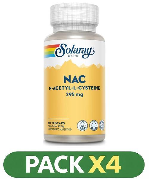 Pack x4 NAC 295 mg. - Solaray - 60 cápsulas