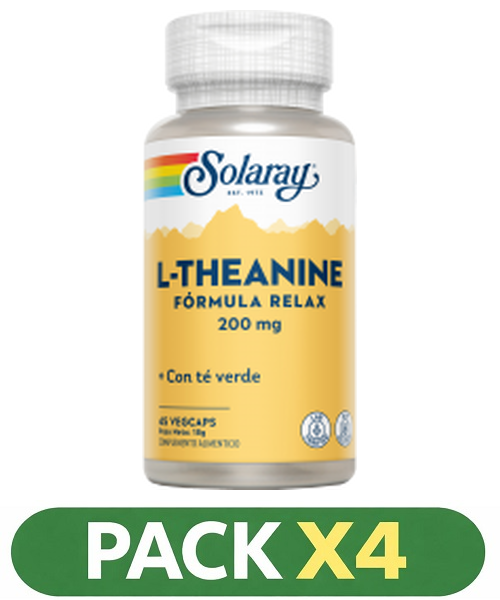 Pack x4 L-Theanine 200 mg. - Solaray - 45 cápsulas