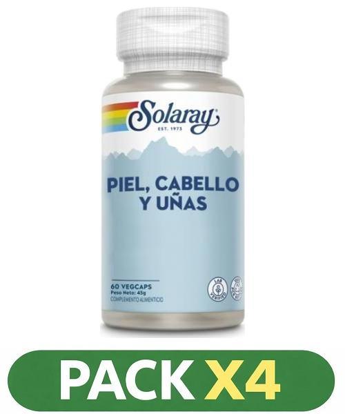 Pack x4 Piel Cabello Uñas - Solaray - 60 cápsulas