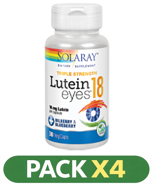 Pack x4 Lutein Eyes ™18 mg. - Solaray - 30 cápsulas