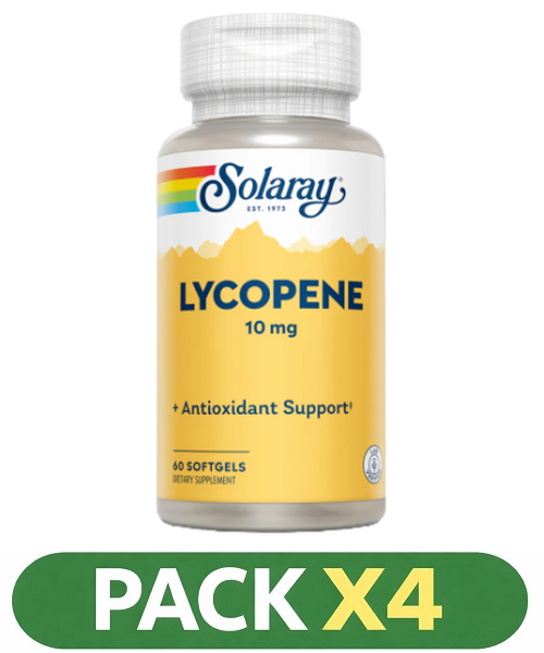 Pack x4 Lycopene 10 mg. - Solaray - 60 perlas