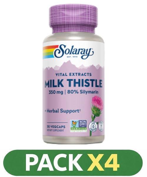 Pack x4 Milk Thistle - Solaray - 30 cápsulas