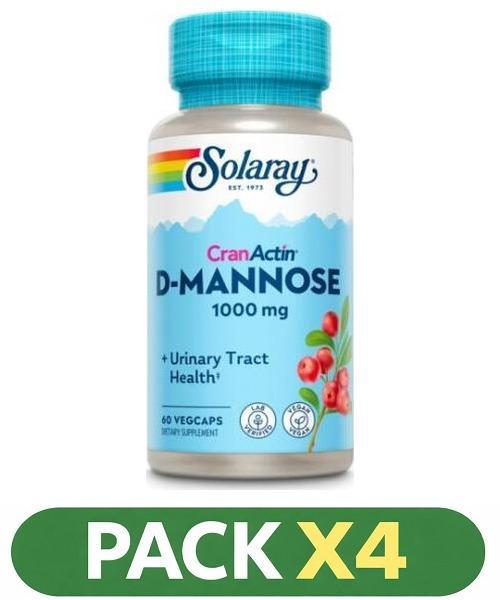Pack x4 D-Mannose + Cranactin® - Solaray - 60 cápsulas