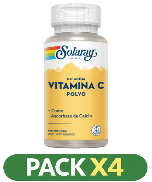 Pack x4 Vitamina C (no ácida) - Solaray - 227 gramos