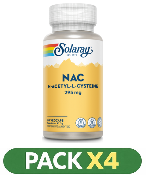 Pack x4 NAC 295 mg. - Solaray - 60 cápsulas