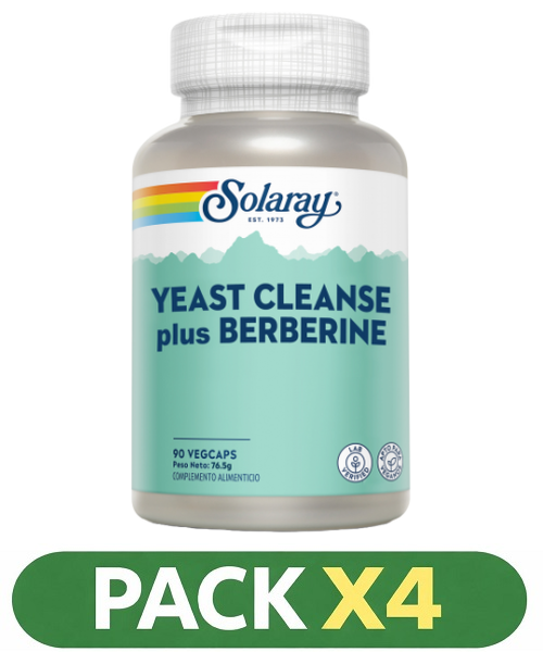 Pack x4 Yeast Cleanse™ & Berberine - Solaray - 90 cápsulas