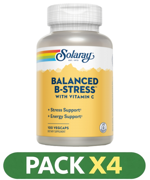 Pack x4 Balanced B Stress - Solaray - 100 cápsulas