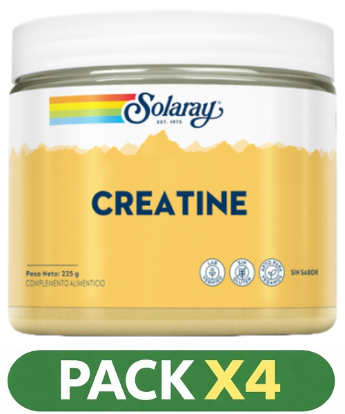 Pack x4 Creatina - Solaray - 225 gramos (Neutro)