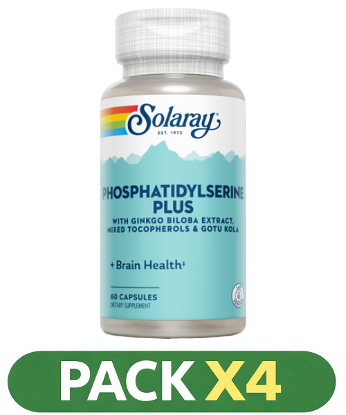 Pack x4 Phosphatidylserine Plus - Solaray - 60 cápsulas