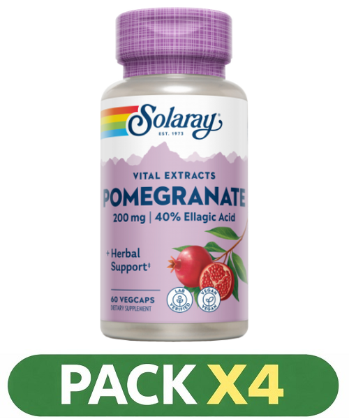 Pack x4 Pomegranate 200 mg. - Solaray - 60 cápsulas