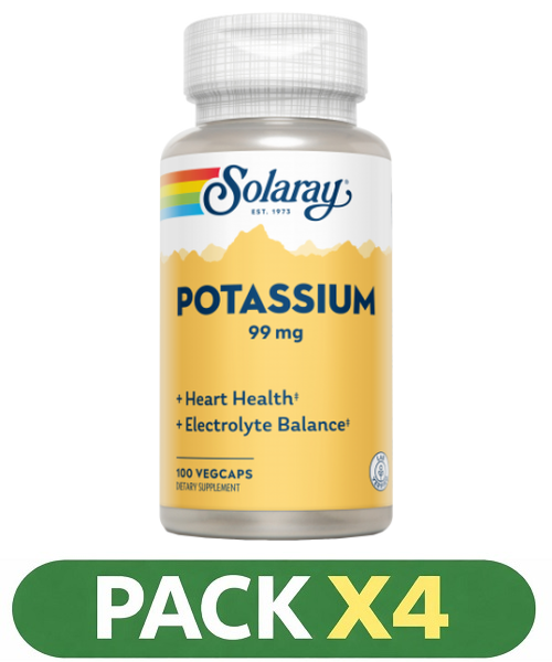 Pack x4 Potassium Citrate 99 mg. - Solaray - 60 cápsulas