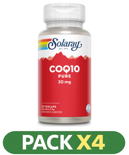 Pack x4 Pure Co-Q10 30 mg. - Solaray - 30 cápsulas
