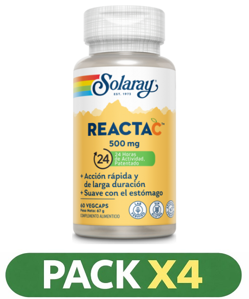Pack x4 Reacta C ™500 mg. - Solaray - 60 cápsulas