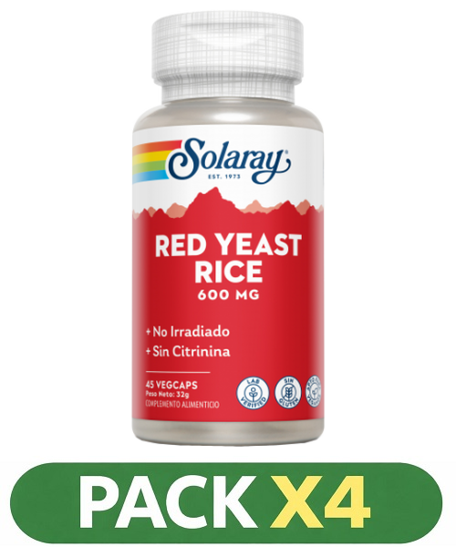 Pack x4 Red Yeast Rice - Solaray - 45 cápsulas