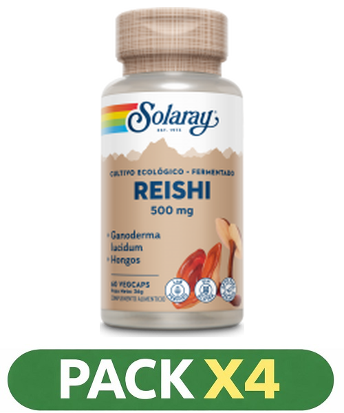 Pack x4 Reishi 500 mg. - Solaray - 60 cápsulas