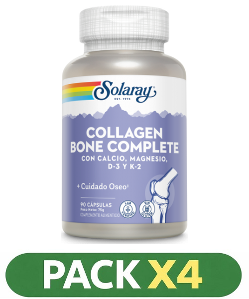 Pack x4 Collagen Bone Complete - Solaray - 90 cápsulas