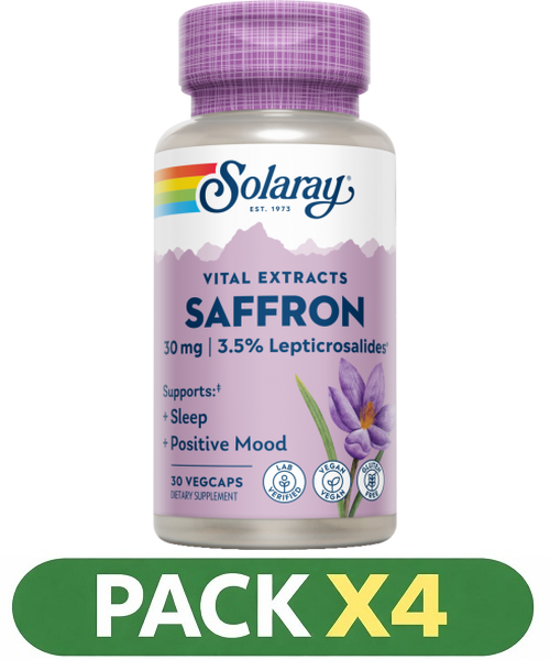 Pack x4 Saffron Azafran (Affron) - Solaray - 30 cápsulas