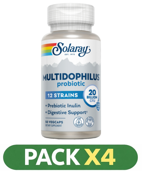 Pack x4 Multidophilus™12 - Solaray - 50 cápsulas