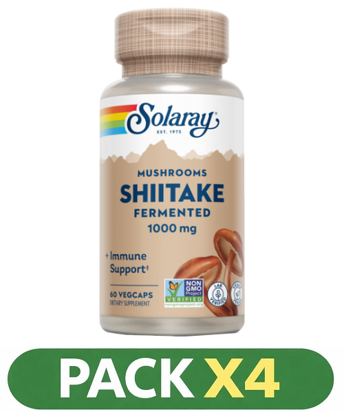 Pack x4 Shiitake 500 mg. - Solaray - 60 cápsulas