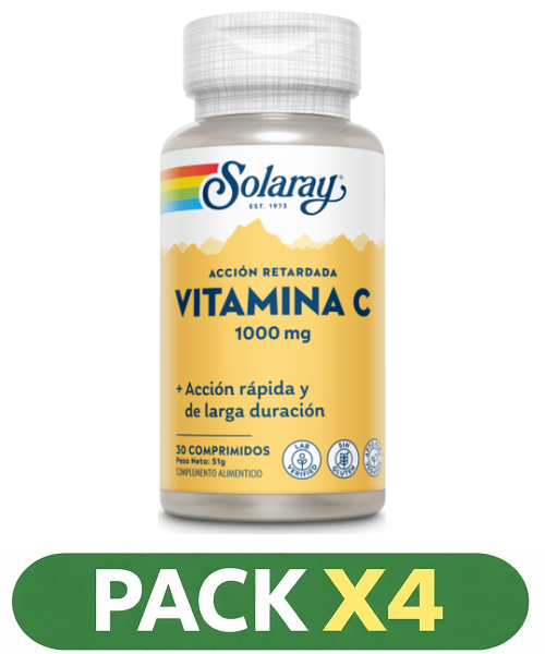 Pack x4 Small Vit. C 1000 mg. - Solaray - 30 Comprimidos Accion Retardada
