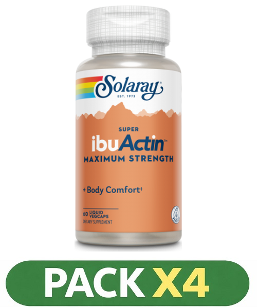 Pack x4 Super Ibuactin - Solaray - 60 cápsulas