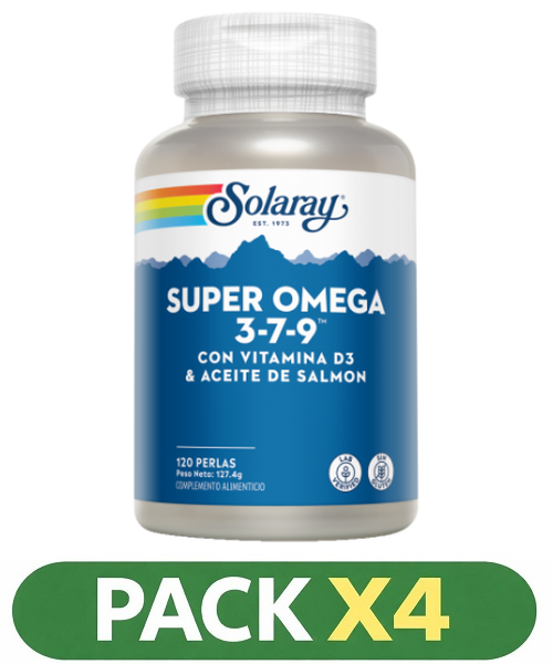 Pack x4 Super Omega 3-7-9 - Solaray - 120 perlas