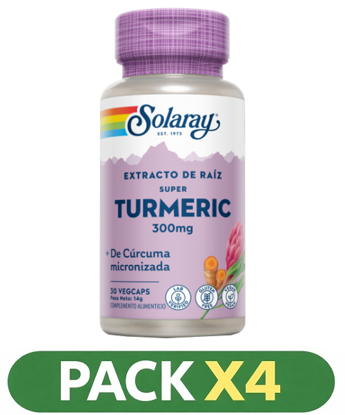 Pack x4 Super Turmeric - Solaray - 30 cápsulas