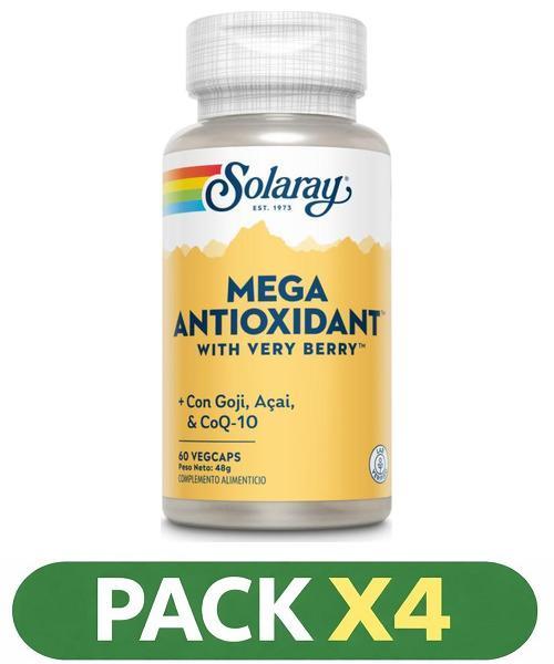 Pack x4 Mega Antio With Very Berry - Solaray - 60 cápsulas