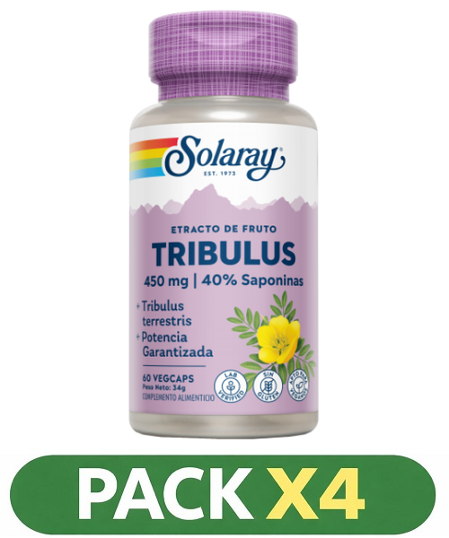 Pack x4 Tribulus - Solaray - 60 cápsulas
