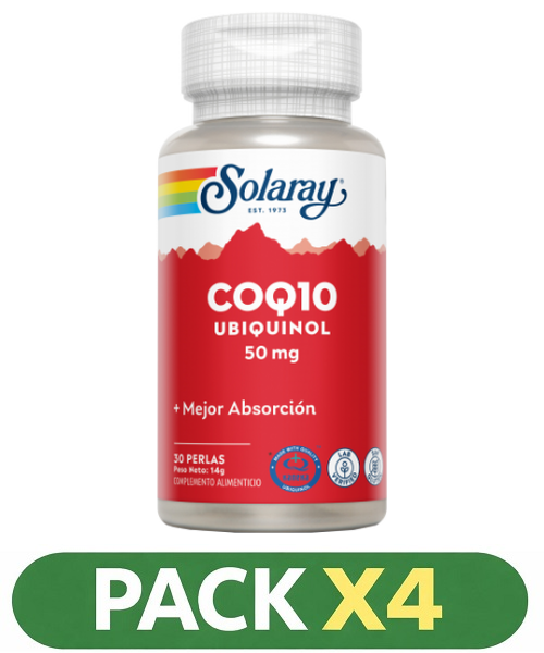 Pack x4 Ubiquinol (Kaneka) Co-Q10 50mg. - Solaray - 30 perlas