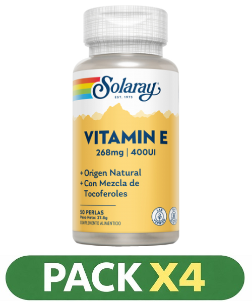 Pack x4 Vitamina E 400 ui - Solaray - 50 perlas