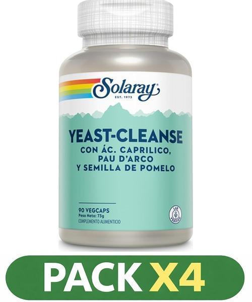 Pack x4 Yeast Cleans - Solaray - 90 cápsulas