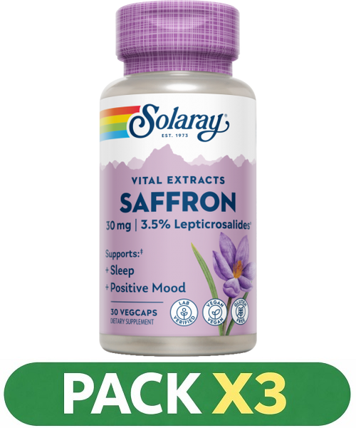 Pack x3 Saffron Azafran (Affron) - Solaray - 30 cápsulas
