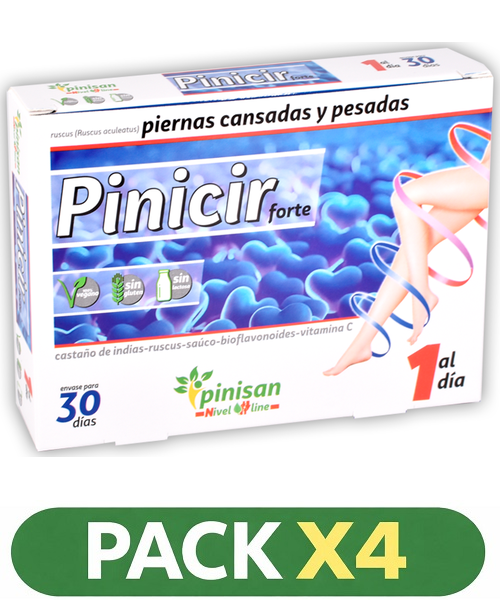 Pack x4 Pinicir Forte - Pinisan - 30 cápsulas