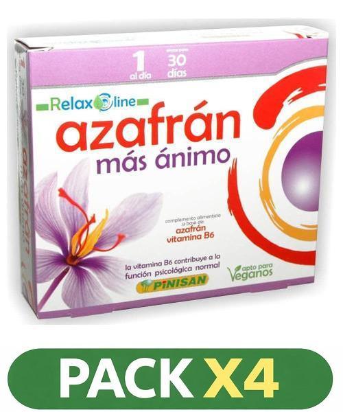 Pack x4 Relax Line - Azafrán - Pinisan - 30 cápsulas