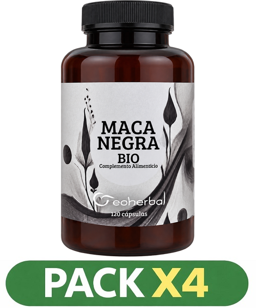 Pack x4 Maca Negra BIO FORMATO AHORRO - GeoHerbal - 120 cápsulas