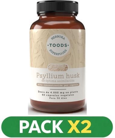Pack x2 Psyllium Husk - Herbora - 60 cápsulas