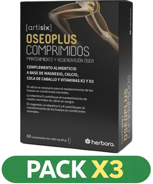 Pack x3 Oseoplus Comprimidos - Herbora - 60 comprimidos.
