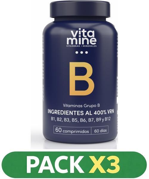 Pack x3 Vitaminas grupo B - Herbora - 60 Comprimidos.