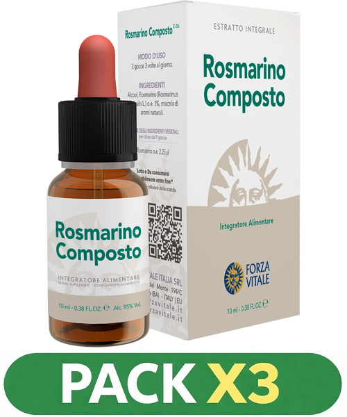 Pack x3 Rosmarino Composto (Cobre - Oro - Plata) - Forza Vitale - 10 ml.