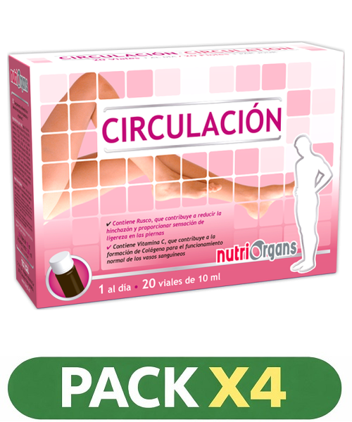 Pack x4 Nutriorgans - Circulacion - Tongil - 20 viales