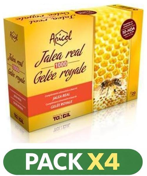 Pack x4 Apicol - Jalea Real 1000 - Tongil - 20 viales