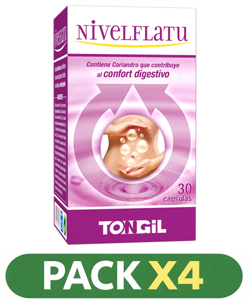 Pack x4 Niveles de Vida - Nivelflatu - Tongil - 30 cápsulas