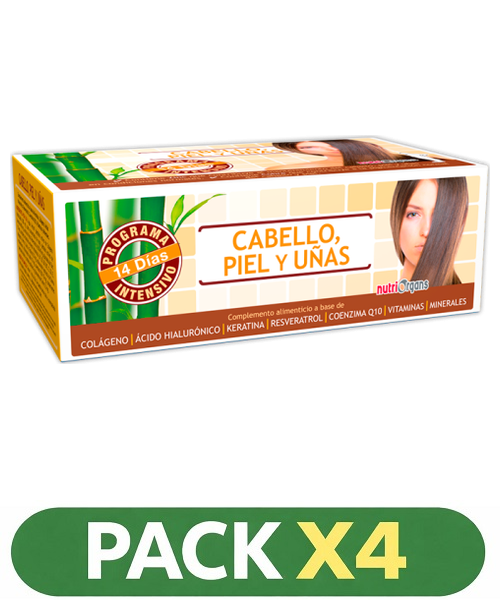 Pack x4 Nutriorgans - Cabello, Piel y Uñas - Tongil - 14 viales