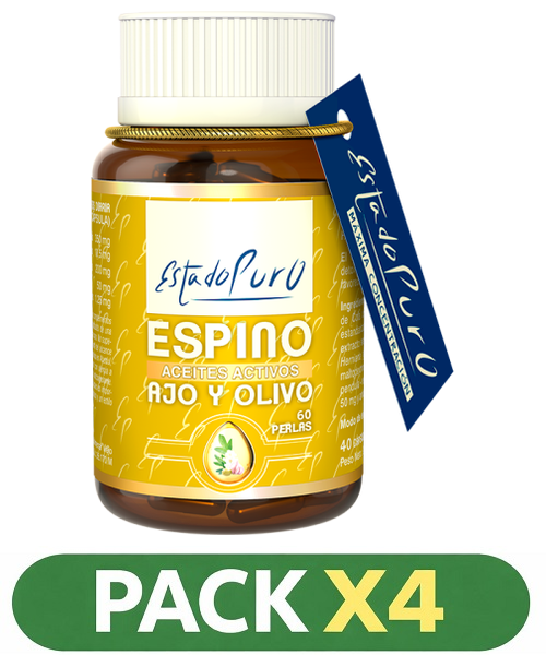 Pack x4 Estado Puro - Espino Ajo y Olivo - Tongil -60 perlas
