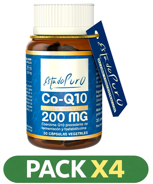 Pack x4 Estado Puro - Coenzima Q10 200 mg. - Tongil - 30 cápsulas