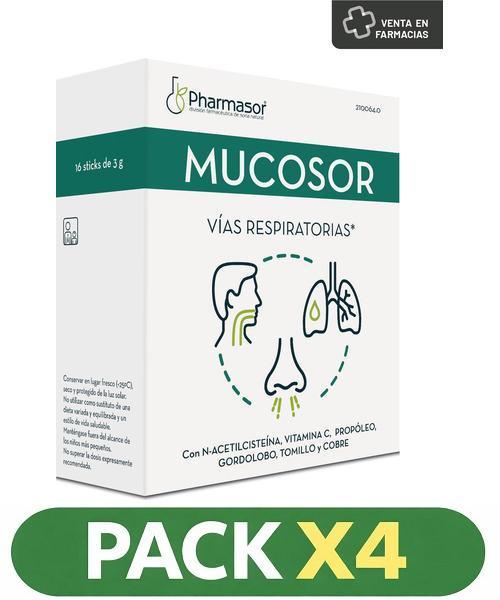 Pack x4 Mucosaor - Soria Natural - 16 sticks de 3 g