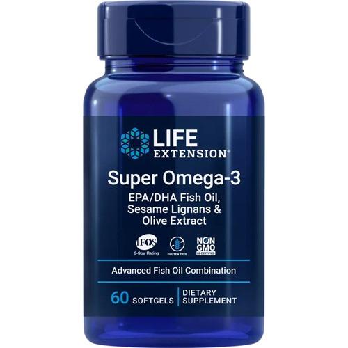 Super Omega-3 Epa/dha With Sesame Lignans & Olive Extract Life Extension - 60 Perlas