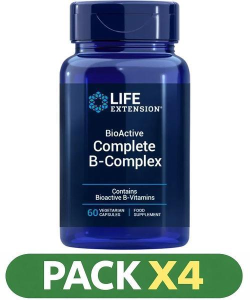 Pack x4 Bioactive Complete B-complex Life Extension - 60 Cápsulas