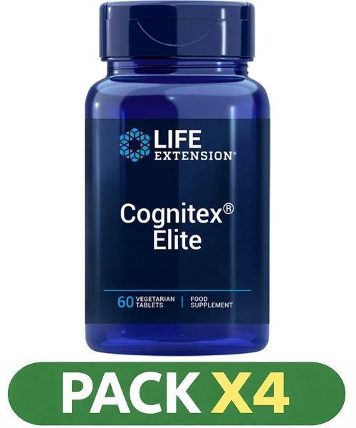 Pack x4 Cognitex Elite, Eu Version Life Extension - 60 Comprimidos